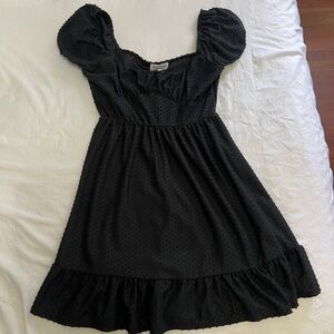 Rolla Coster Black Peplum Puff Sleeve Sundress